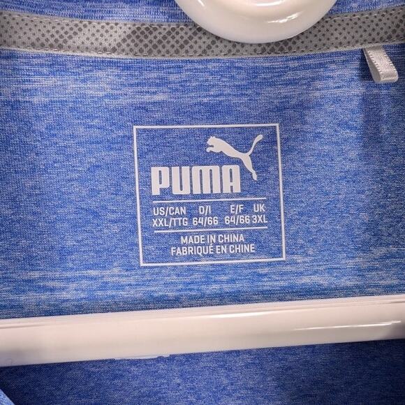 Puma Shirt Mens 2XL XXL Golf Polo Blue White Stripe Big Creek Branson Dry Cell - Picture 5 of 9
